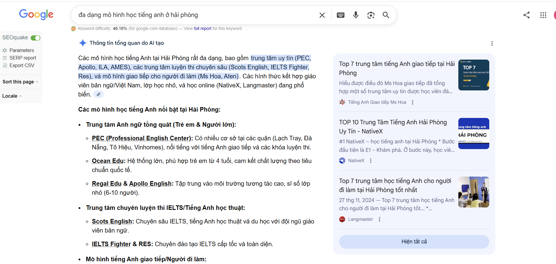 Nhu cầu học tiếng Anh ở Hải Phòng: Cơ hội & thách thức trong bối cảnh hội nhập quốc tế 5 Sự đa dạng mô hình học Tiếng Anh ở Hải Phòng