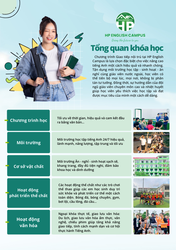 Trại hè tiếng Anh nội trú: Giải pháp toàn diện cho học sinh trong kỳ nghỉ hè 8 Tổng quan khóa học cho chương trình trại hè tiếng anh nội trú