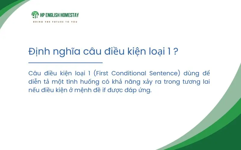câu điều kiện loại 1 